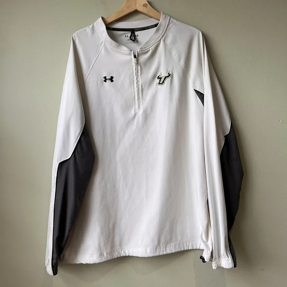 Under‎ Armour USF Half-Zip Pullover Sweatshirt XL Loose Fit - Picture 1 of 3